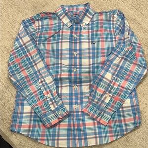 Vineyard Vines Kids Plaid Shirt - Blue and Pink